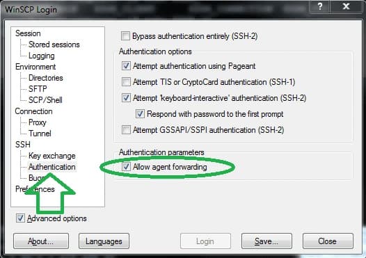 WinSCP forward agent 1
