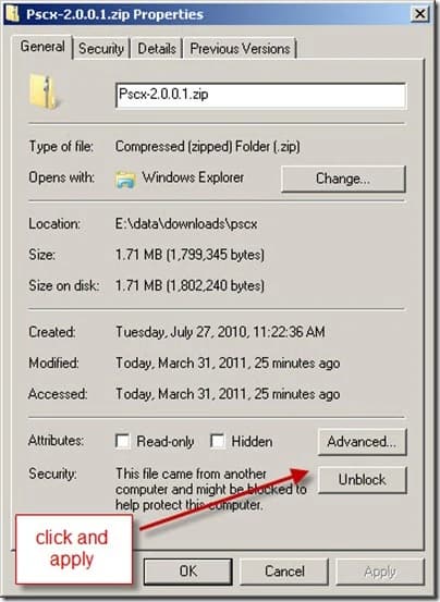 Unblock file